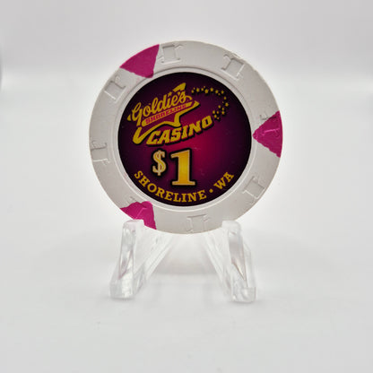 Goldie's Casino Shoreline Washington $1 Casino Chip