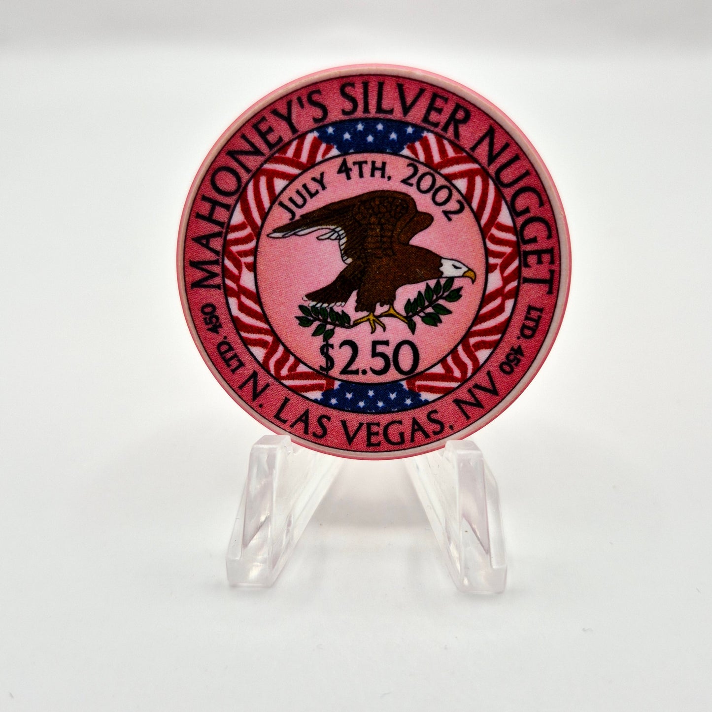 Silver Nugget "Mahoney's" Las Vegas Nevada 2002"July 4th 2002" $2.50 Chip E2521