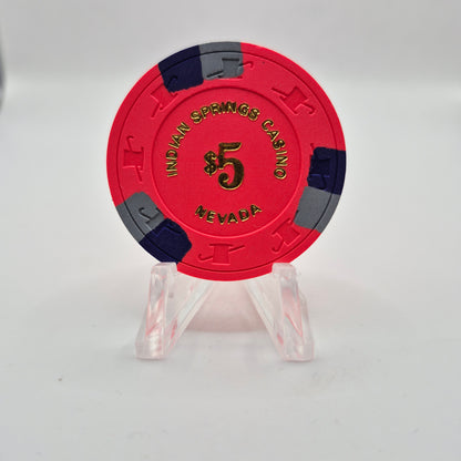 Indian Springs Casino Indian Springs Nevada 1985 $5 Casino Chip N3242