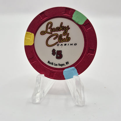 Lucky Club Casino Las Vegas Nevada 2008 $5 Casino Chip E8536