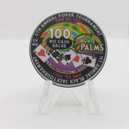 Palms Hotel Casino Las Vegas Nevada "2003 5th Annual Poker Tournament" 100 NCV Casino Chip E2059