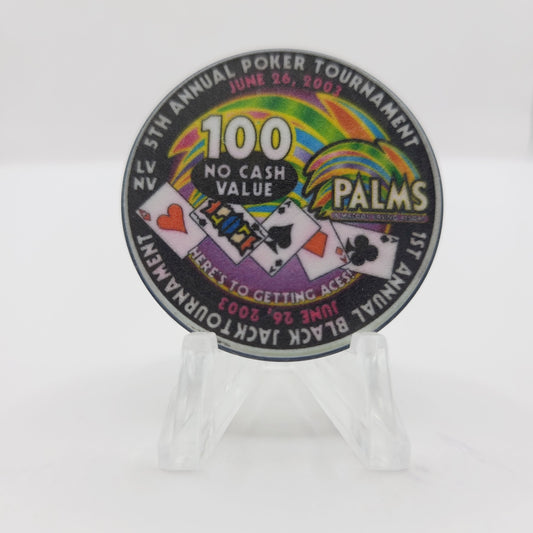 Palms Hotel Casino Las Vegas Nevada "2003 5th Annual Poker Tournament" 100 NCV Casino Chip E2059