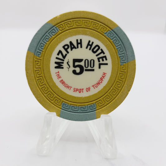 Mizpah Hotel Casino Tonopah Nevada 1960 $5 Casino Chip N3262