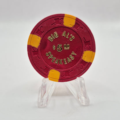 Big Al's Speakeasy Las Vegas Nevada 1980 $5 Casino Chip N2368