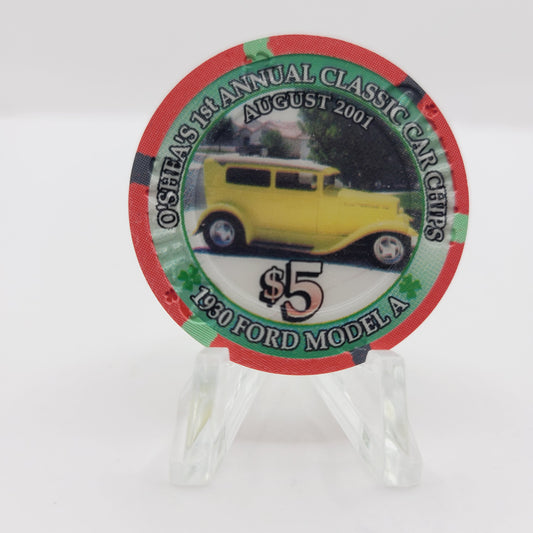 O'Shea's Casino Las Vegas Nevada 2001 "1952 Olds 88" $5 Casino Chip V9313 LTD 500 #297
