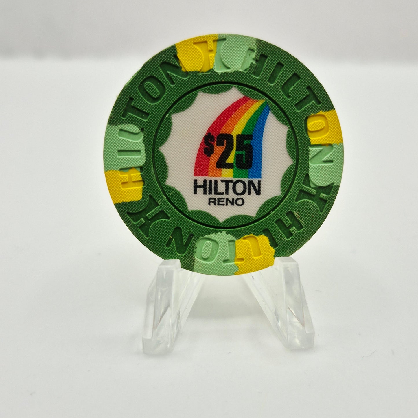 Hilton Hotel Casino Reno Nevada 1980's $25 Casino Chip N4567