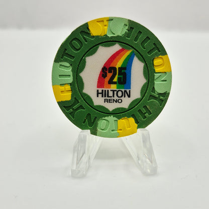 Hilton Hotel Casino Reno Nevada 1980's $25 Casino Chip N4567