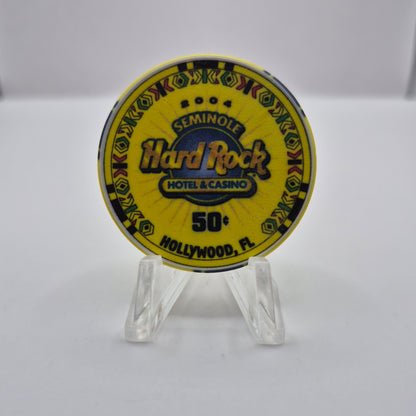 Seminole Hard Rock Hotel Casino Hollywood Florida 2004 'Grand Opening' $.50 Casino Chip