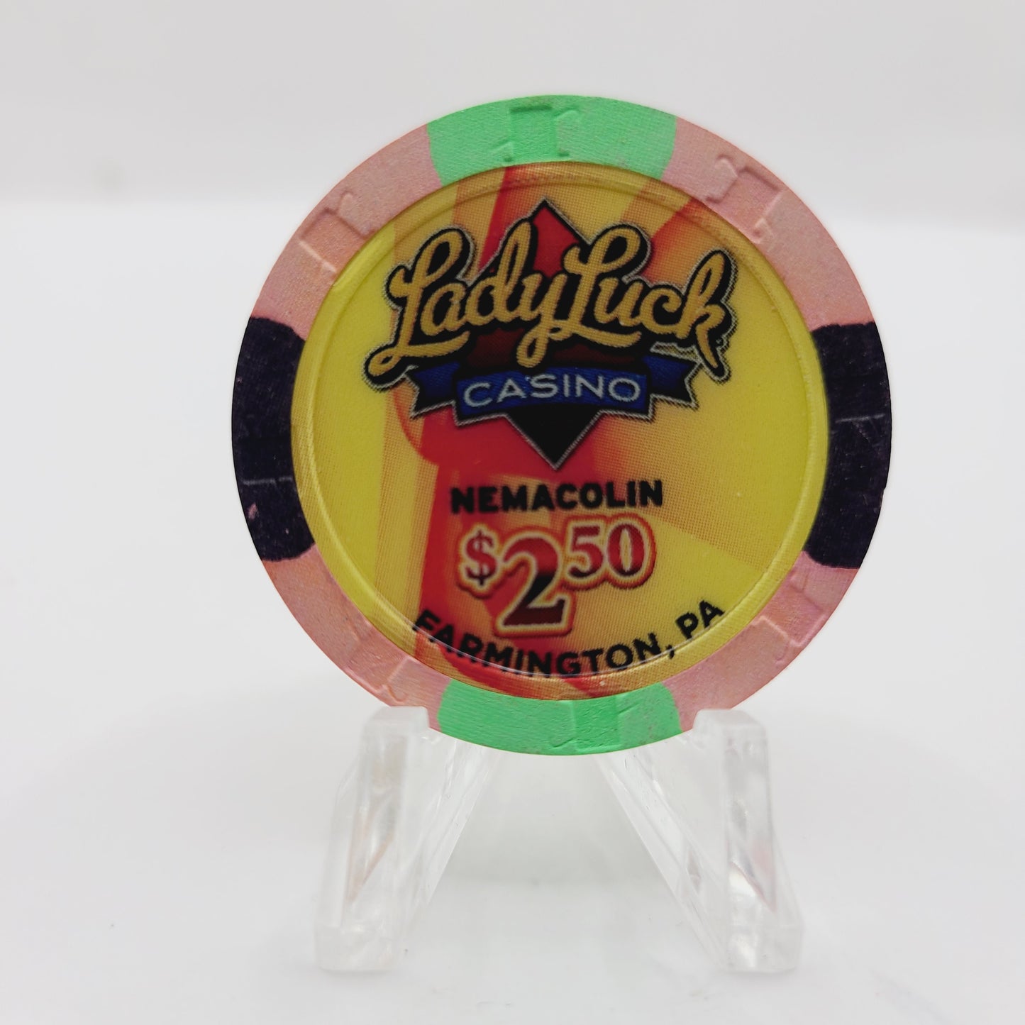 Lady Luck-Nemacolin Casino Farmington Pennsylvania 2013 $2.50 Casino Chip