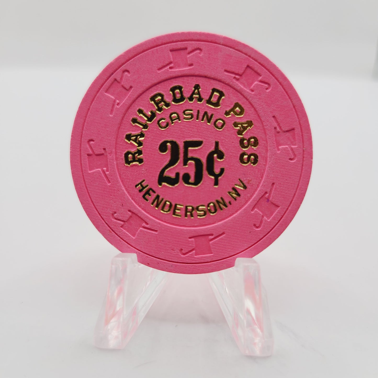 Railroad Pass Hotel Casino Henderson Nevada 1990 $.25 Casino Chip V3239