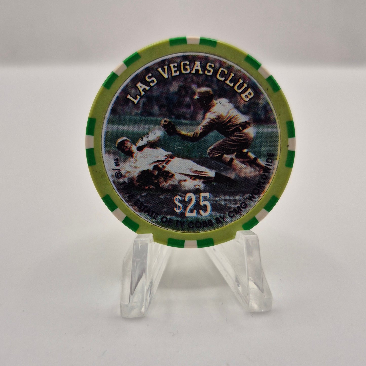 Las Vegas Club Las Vegas Nevada 1996 "Ty Cobb" $25 Casino Chip N8682