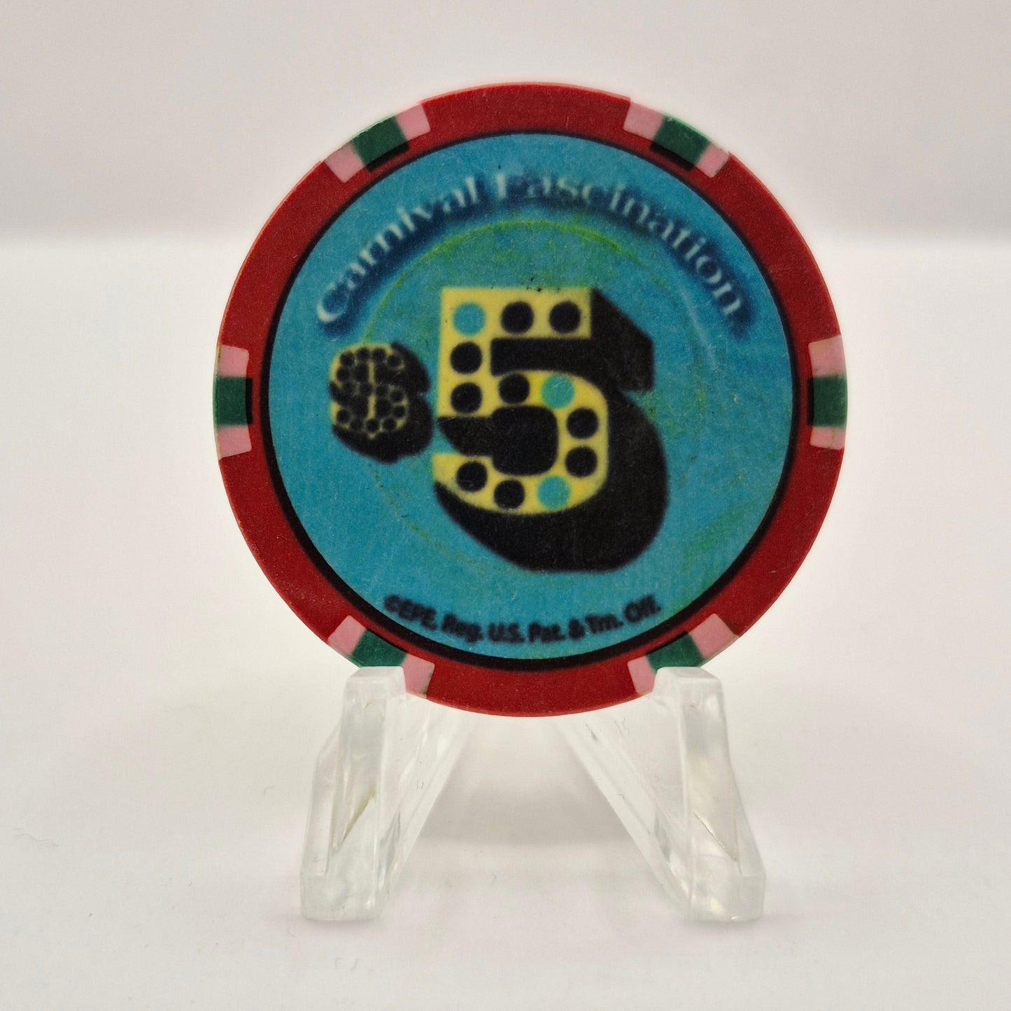 Carnival Fascination Cruise Ship 2010 'The Elvis Cruise' $5 Casino Chip CG304885