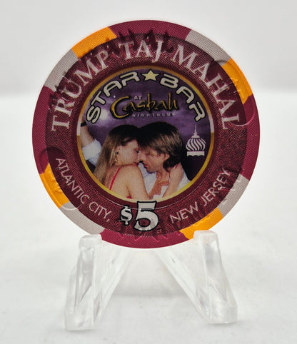 Trump Taj Mahal Hotel Casino Atlantic City New Jersey Star*Bar at Casbah $5 Casino Chip