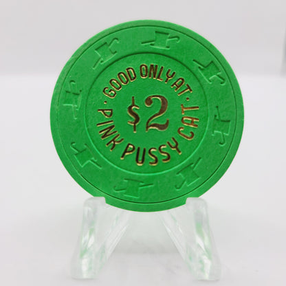 Pink Pussycat Brothel & Strip Club Reno Nevada 1966 $2 Casino Chip N2817