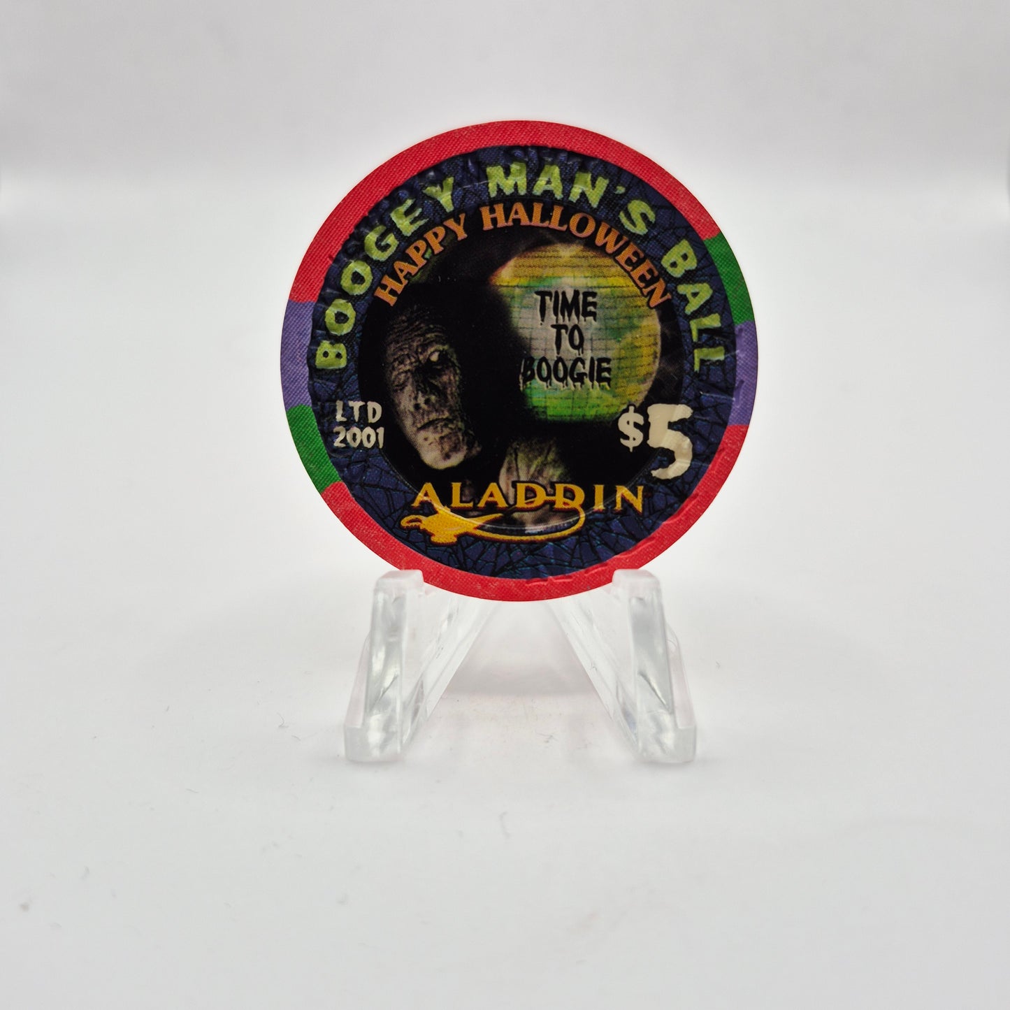 Aladdin Resort Casino Las Vegas Nevada 2001 $5 Chip "Halloween 2001" V7815