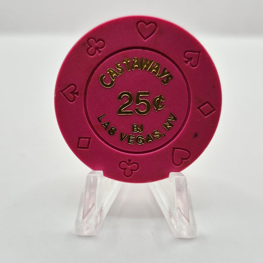 Castaways Hotel Casino Bowling Las Vegas Nevada 2003 $.25 Casino Chip E0204
