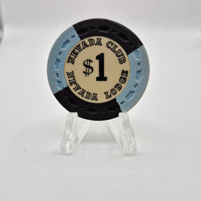 Nevada Club / Nevada Lodge Reno-Crystal Bay Nevada 1964 $1 Casino Chip N5376 *Worn