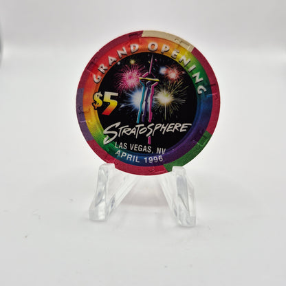 Stratosphere Hotel Casino Las Vegas Nevada 1996 'Grand Opening' $5 Casino Chip N9191