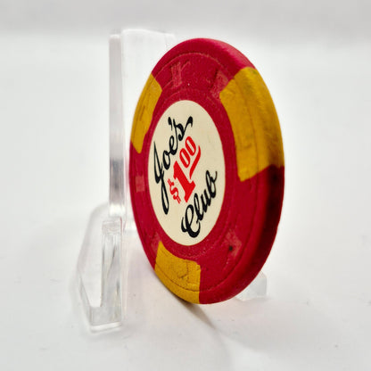 Joe's Card Club San Jose California 1968 $1 Casino Chip *Canceled