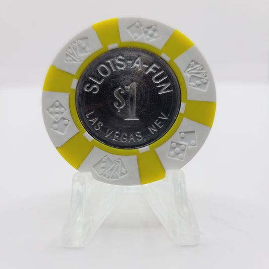Slots-A-Fun Casino Las Vegas Nevada 1975 $1 Chip N0948 (Rare) **E in Vegas on both sides