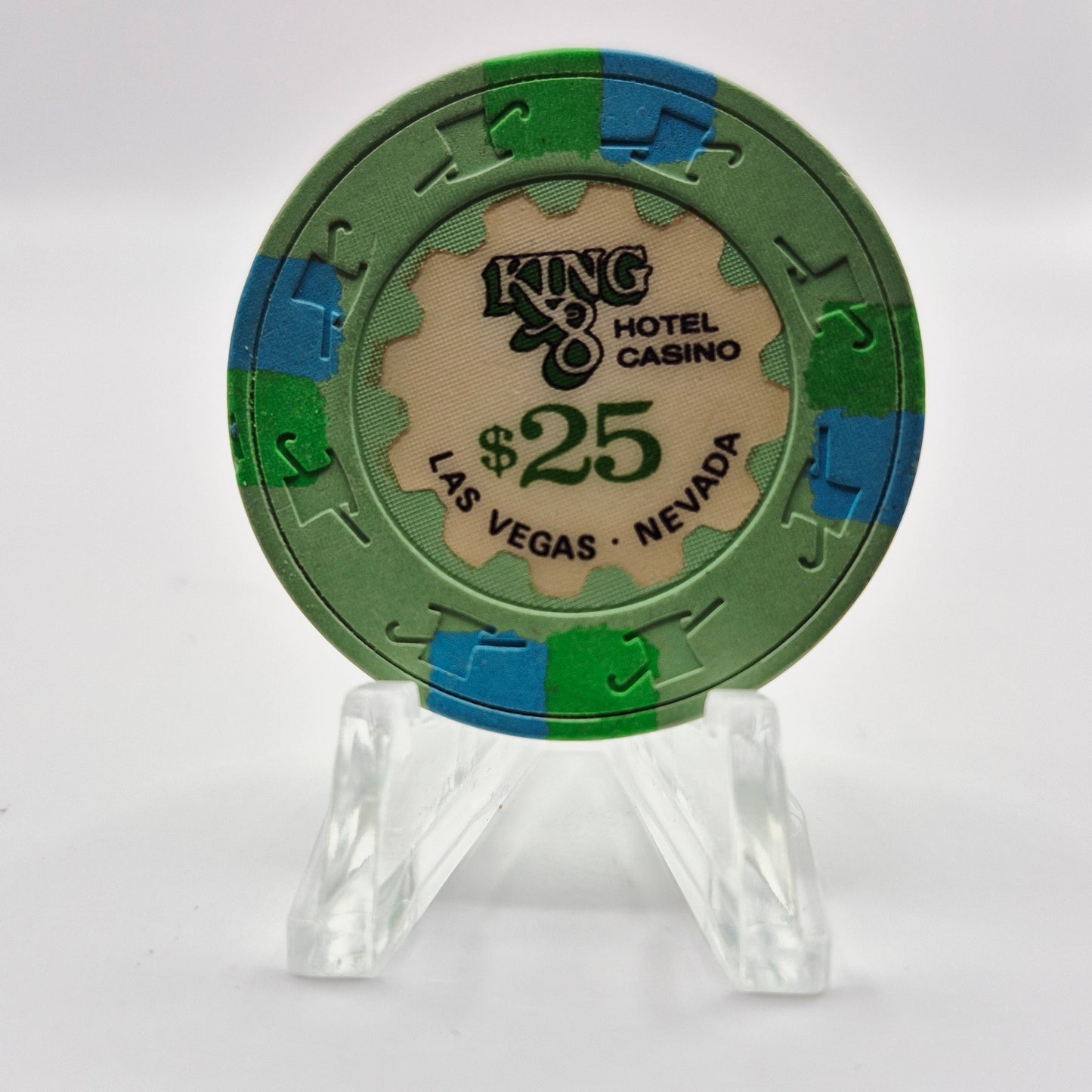 King 8 Hotel Casino Las Vegas Nevada 1980's $25 Casino Chip N2601.S