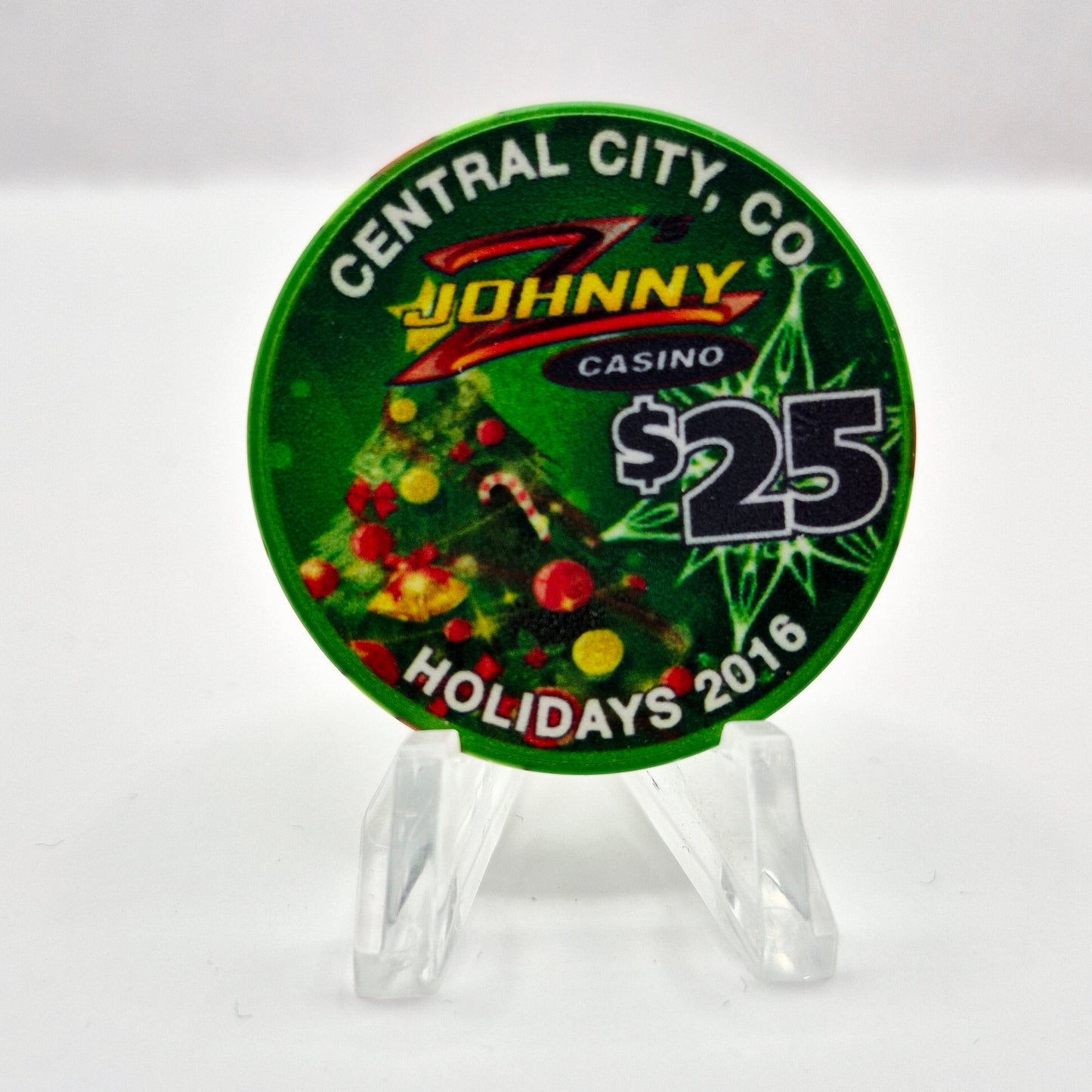 Johnny Z's Casino Central City Colorado 'Christmas 2016' $25 Casino Chip