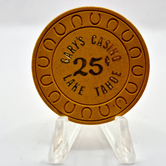 Gary's Casino Lake Tahoe Nevada 1976 $.25 Casino Chip N5079