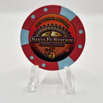 Santa Fe Station Hotel Casino Las Vegas Nevada 2000 $5 Casino Chip V7594