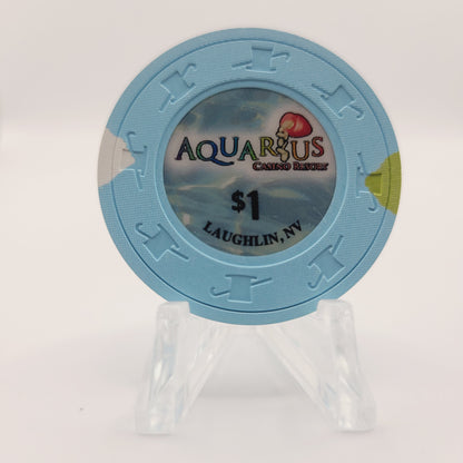 Aquarius Hotel Casino Laughlin Nevada 2011 $1 Casino Chip D0137