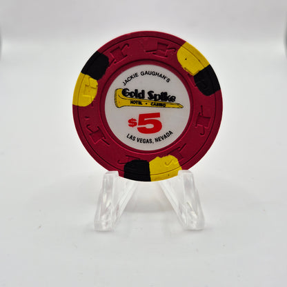 Gokd Spike Hotel Casino Las Vegas Nevada 1983 $5 Casino Chip N1700 *Circulated