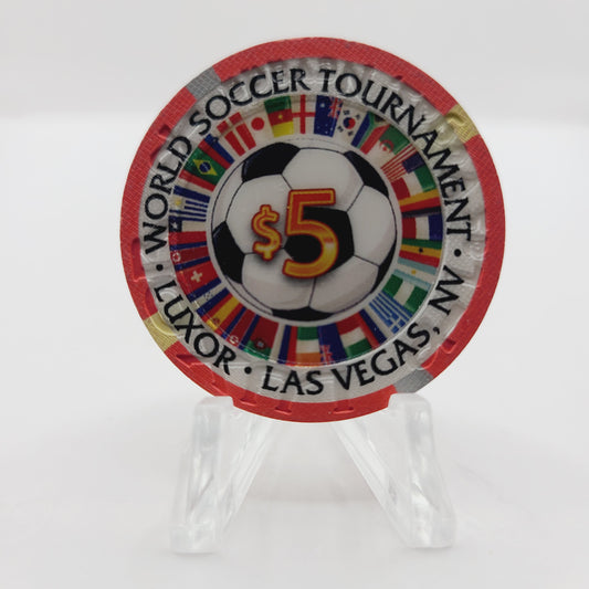 Luxor Hotel Casino Las Vegas Nevada 2010 "World Soccer Tournament" $5 Casino Chip D0070