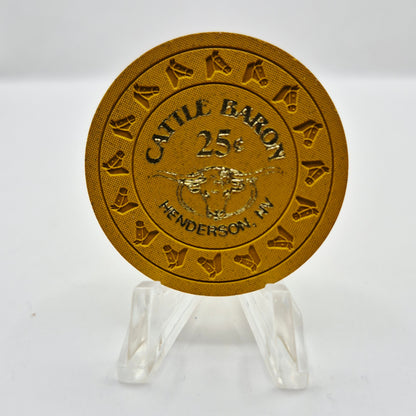 Cattle Baron Casino Henderson Nevada 1991  $.25 Casino Chip N1457