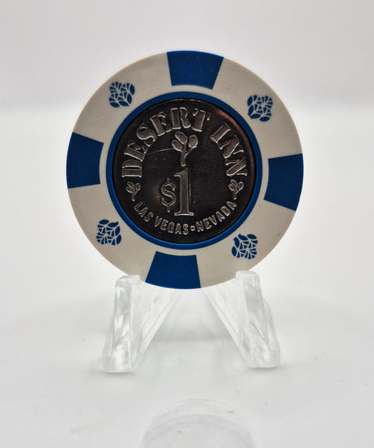 Desert Inn Hotel Casino Las Vegas Nevada 1981 $1 Coin Inlay Casino Chip N1489.S *smooth