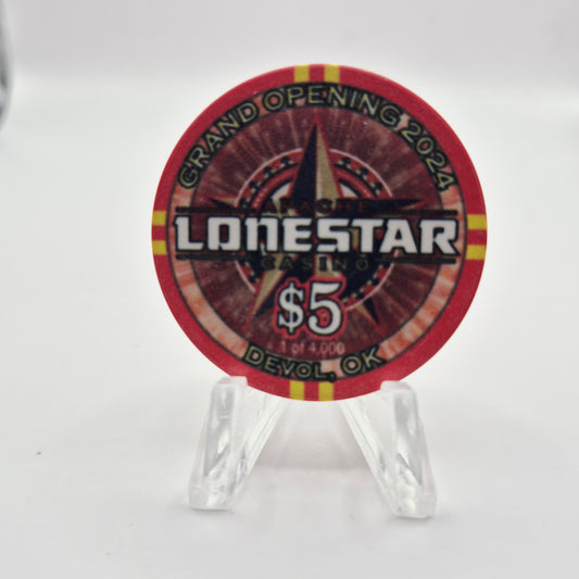 Apache Lonestar Casino Devol Oklahoma 2024 "Grand Opening" $5 Casino Chip LMT 4000