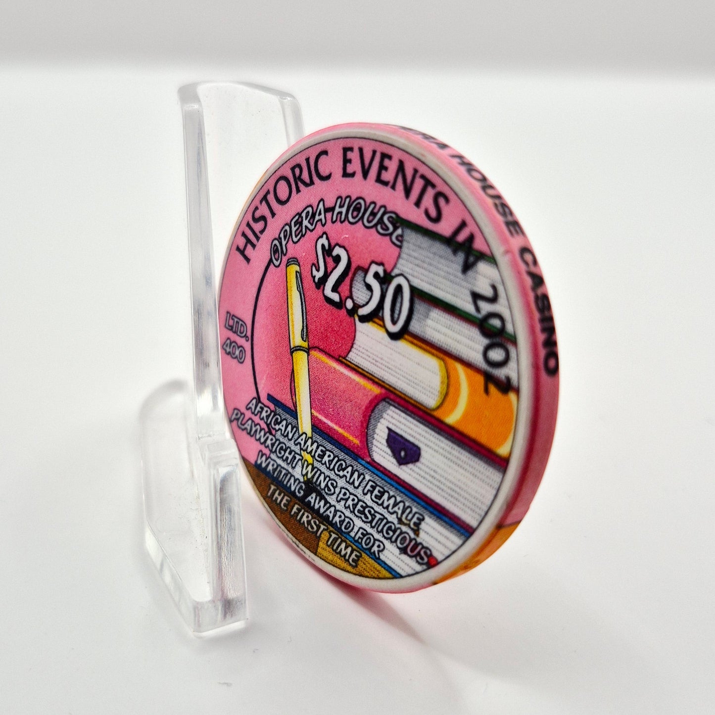 Opera House Casino Las Vegas Nevada 2002 'Historic Events' $2.50 Casino chip E1736 LTD 400