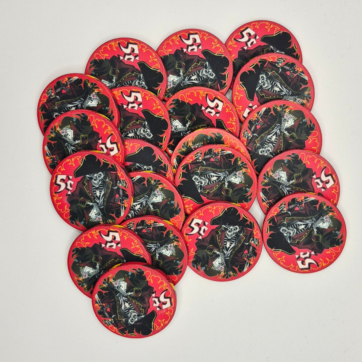 Pirate Skelton Fantasy $.05 Chips 20 Chip Bundle