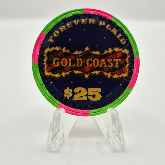 Gold Coast Hotel Casino Las Vegas Nevada 'Forever Plaid' $25 Casino Chip E4460