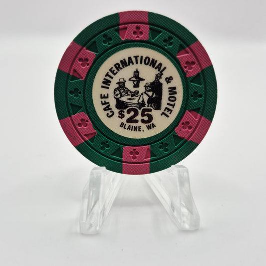 Cafe International Card Room Blaine Washington $25 Casino Chip