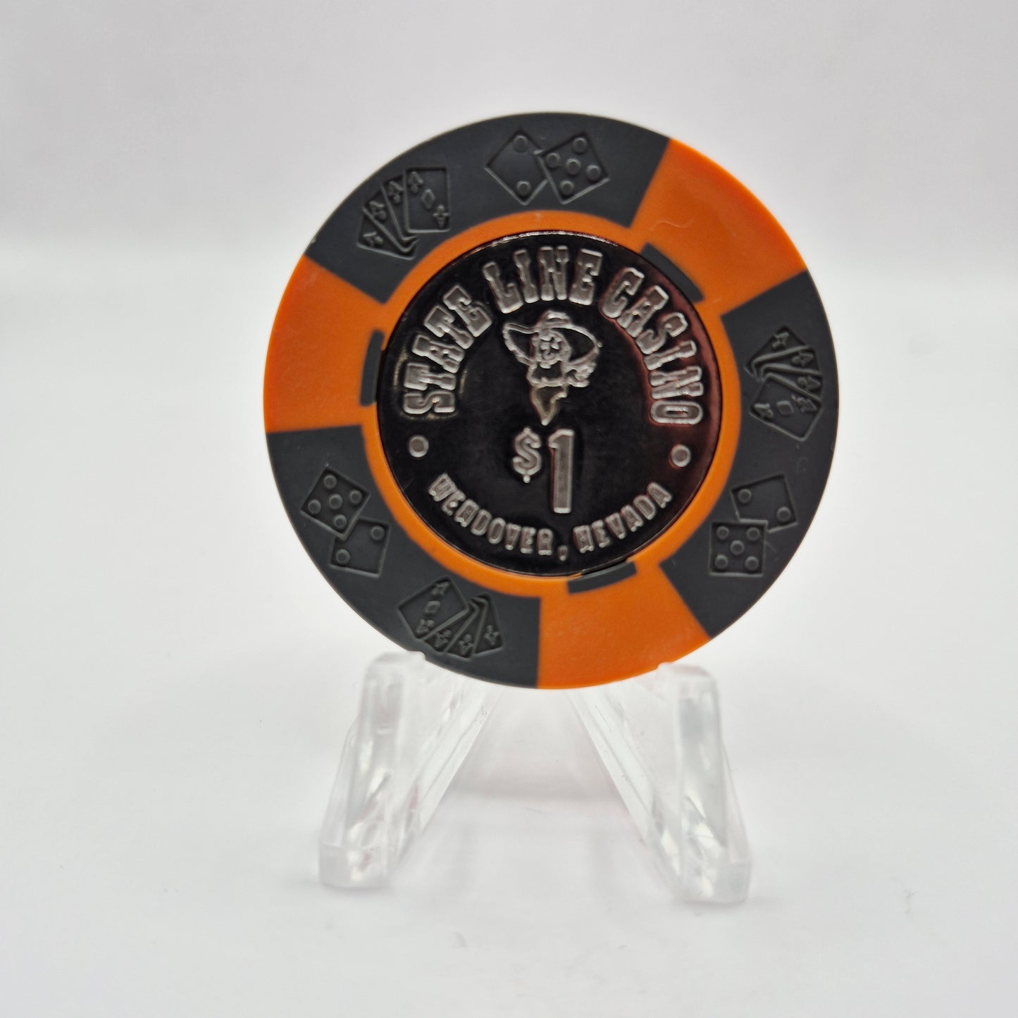 State Line Casino Wendover Nevada 1967 Coin Inlay $1  Chip N0920.1