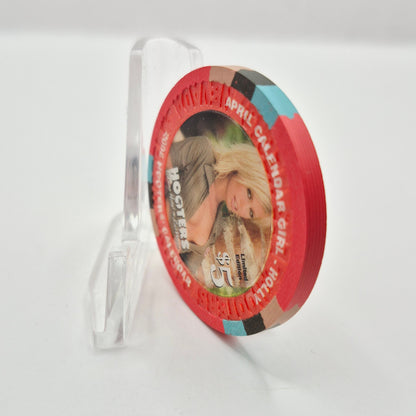 Hooters Hotel Casino Las Vegas Nevada 2006 'Miss April Calendar Girl Holly' $5 Casino Chip E5128