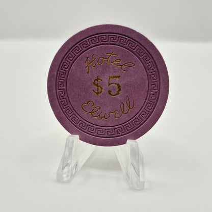 Hotel Elwell Las Vegas Nevada 1950s $5 Casino Chip N1781