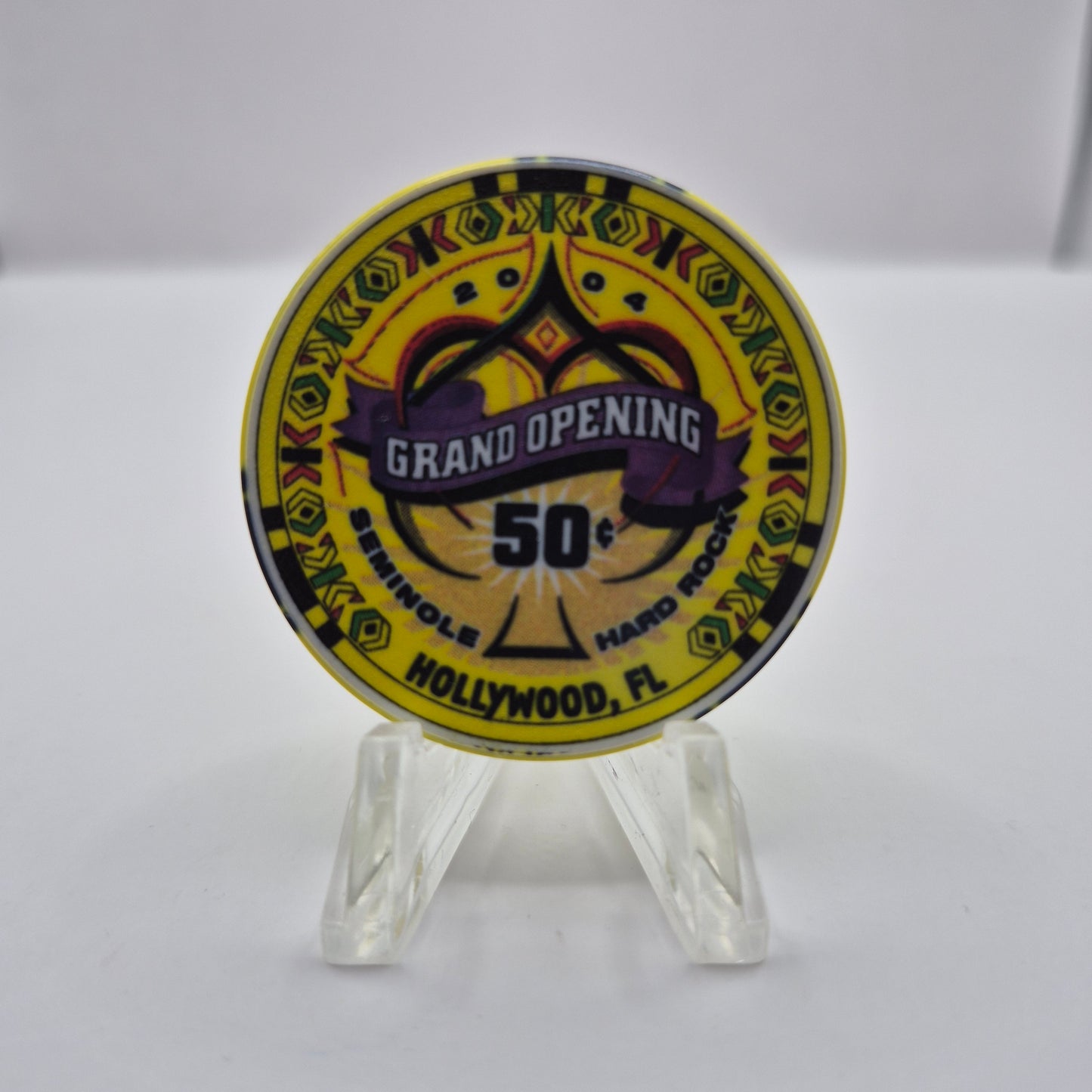 Seminole Hard Rock Hotel Casino Hollywood Florida 2004 'Grand Opening' $.50 Casino Chip