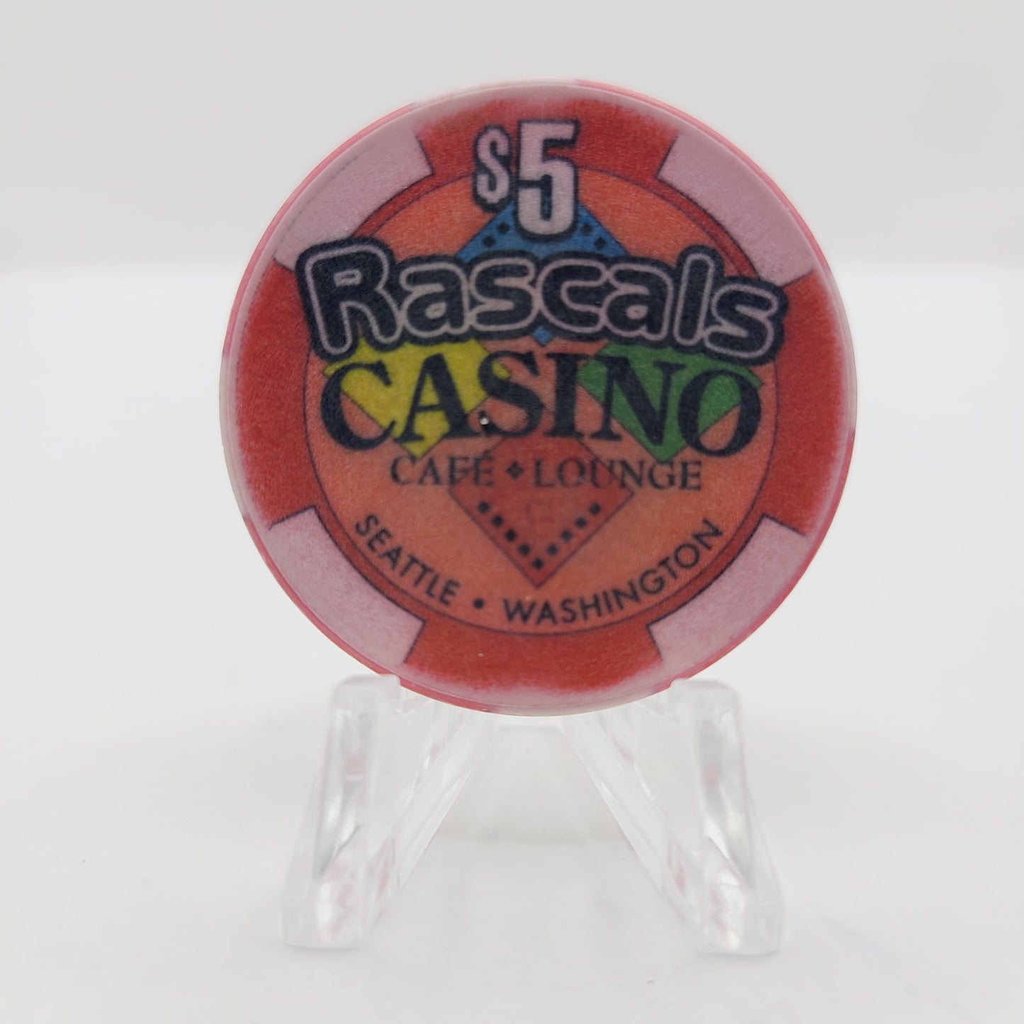Rascals Casino Seattle Washington "Card Room" $5 Casino Chip
