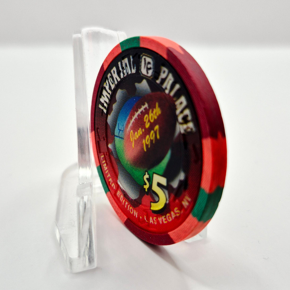 Imperial Palace Las Vegas Nevada 1997 'Super Bowl' LE $5 Casino Chip N8637