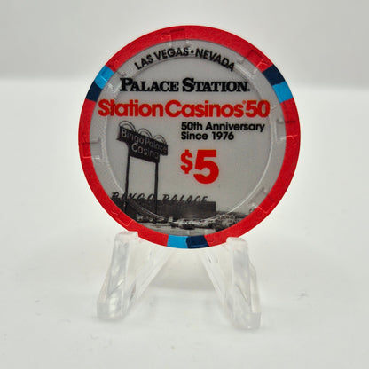 Palace Station Hotel Casino Las Vegas Nevada 2026 '50th Anniversary' $5 Casino Chip