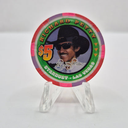 Stardust Resort Casino Las Vegas Nevada 2001 'Richard Petty' $5 Casino Chip V7576