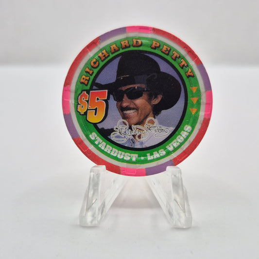 Stardust Resort Casino Las Vegas Nevada 2001 'Richard Petty' $5 Casino Chip V7576