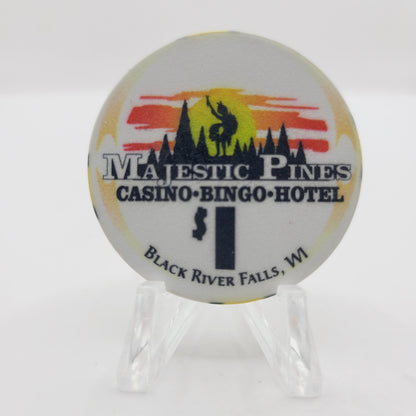Majestic Pines Casino Black River Falls Wisconsin $1 Casino Chip