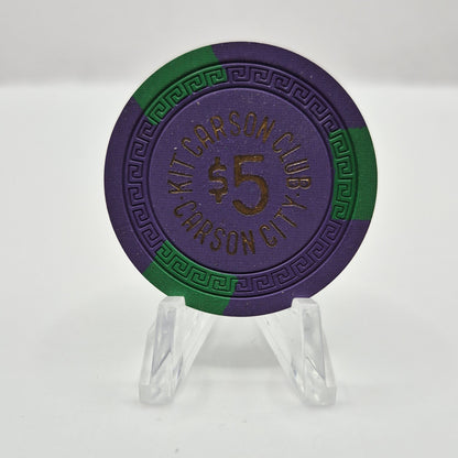 Kit Carson Club Carson City Nevada 1960s $5 Casino Chip N5210