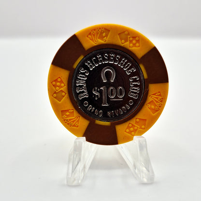 Horseshoe Club Casino Reno Nevada 1970's  $1 Casino Chip N5193